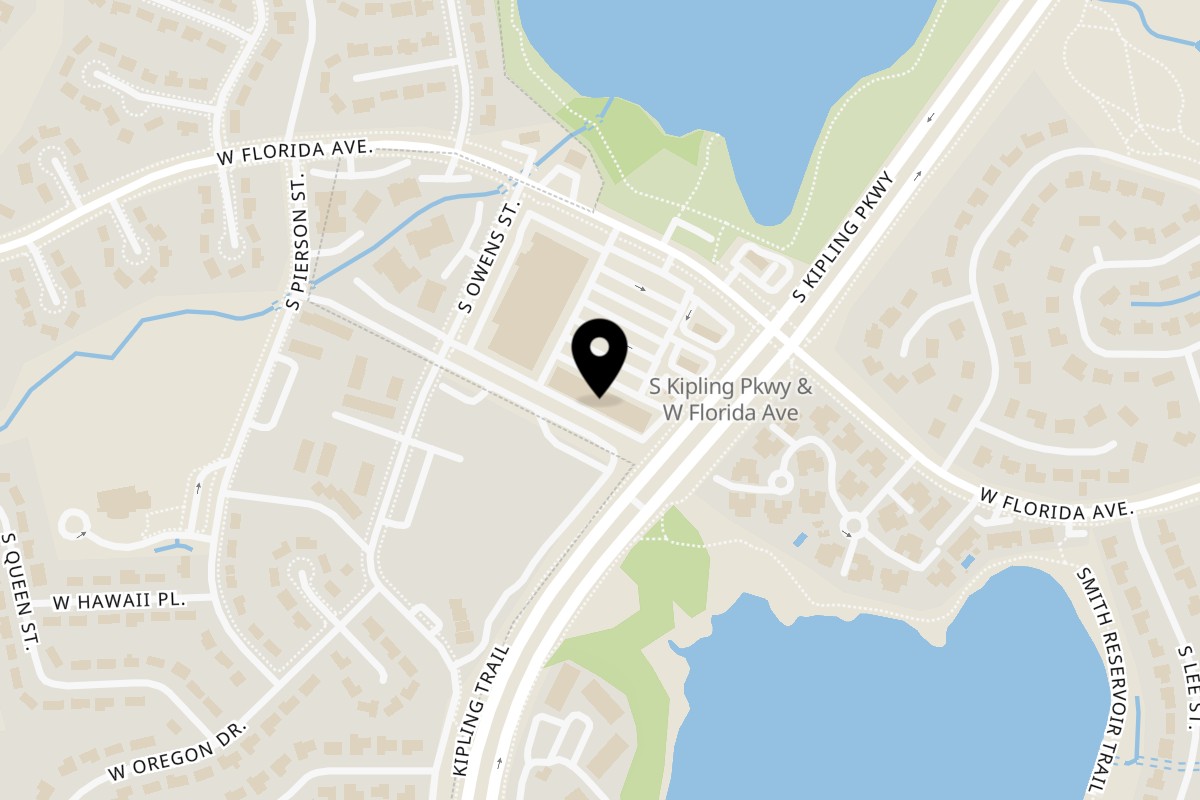 Map showing the location of El Tequileño Lakewood on 1535 S Kipling Pkwy in Lakewood